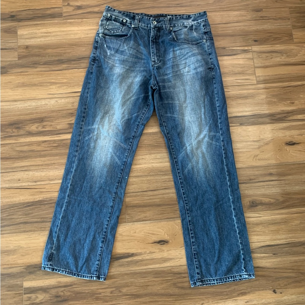 Rocawear Blue Relaxed Fit Jeans with Distressed Details